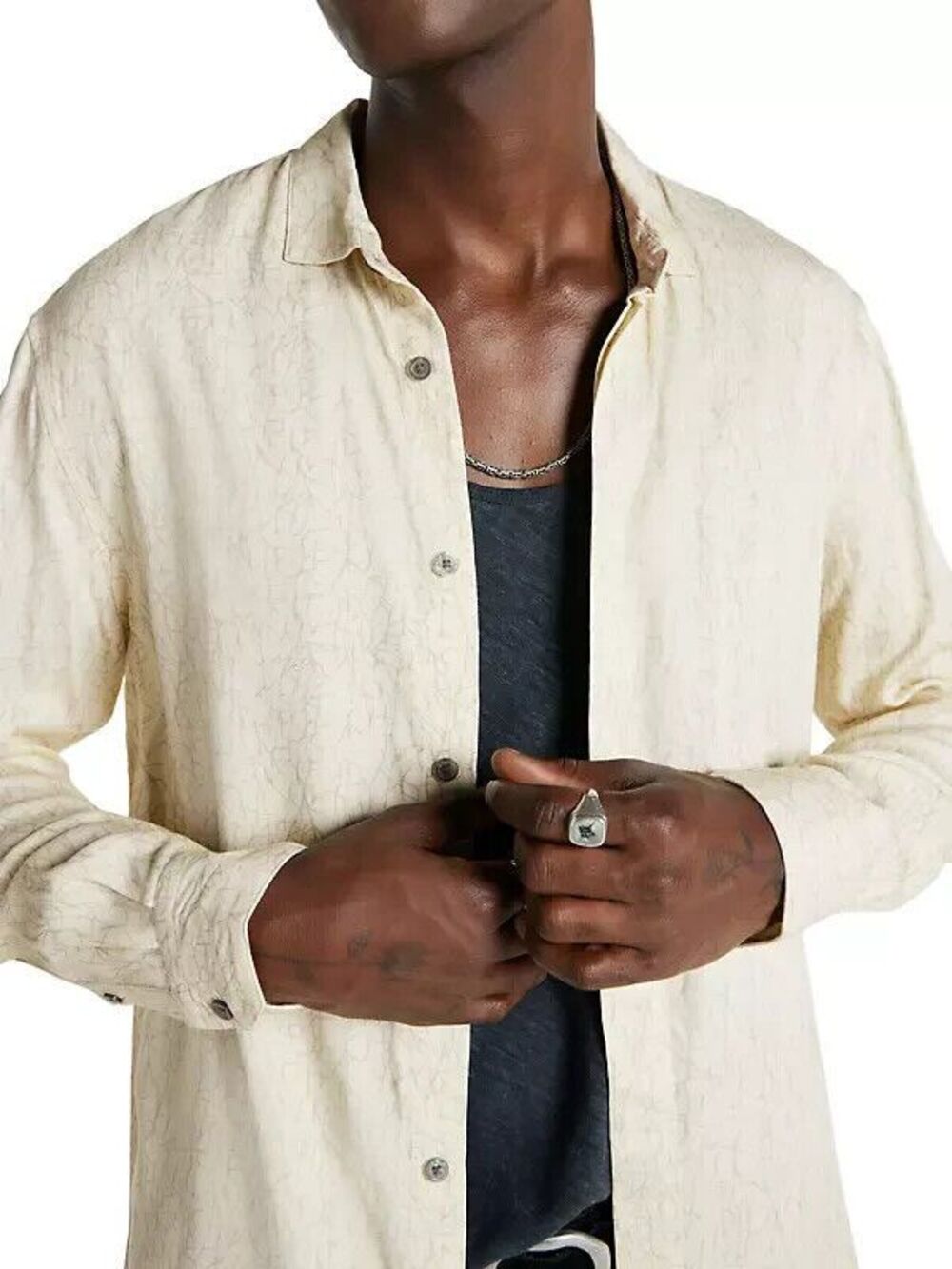 JOHN VARVATOS Shirt Mens Small Yellow Pastel Button Up RODNEY Sport $228